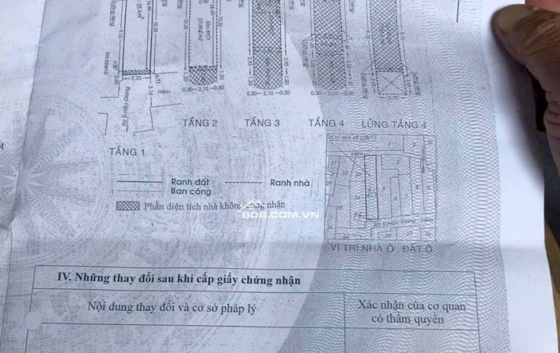 Bán Nhà 228/11 HẬU  GIANG 41m2, 4.5 TẦNG ,P.9-Q.6 (4,95 TỶ/TL)